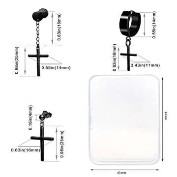 ONESING 15 Pairs Earrings for Men Black Stud Earrings Mens Earrings Stainless Steel Earrings for Men Women Jewelry Piercing Men Earrings Set