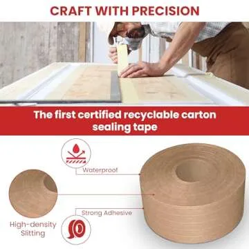 GGR Supplies Water Activated Gummed Tape - Eco-Friendly Seal