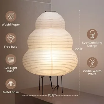 Elegant Japanese Paper Floor Lamp for Ambient Lighting