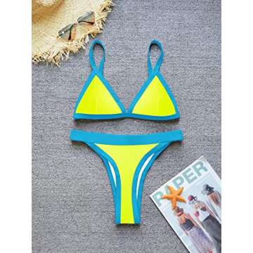 Cute & Sexy Neon Yellow Triangle Bikini Set
