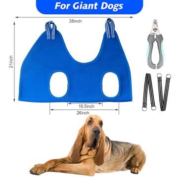 ATESON Pet Grooming Hammock for XXL Large Dogs with Nail Clippers/Nail Trimmers/Grooming Scissors, Dog Grooming Harness for Nail Trimming, Pet Grooming Sling Helper