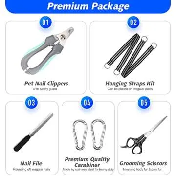 ATESON Pet Grooming Hammock for XXL Large Dogs with Nail Clippers/Nail Trimmers/Grooming Scissors, Dog Grooming Harness for Nail Trimming, Pet Grooming Sling Helper