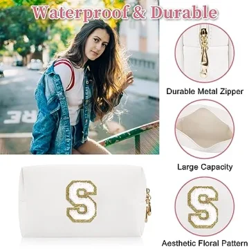 Personalized Makeup Bag - Stylish PU Leather Cosmetic Pouch