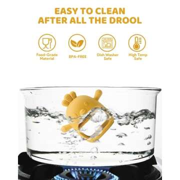 Baby Teething Mittens 0-12 Months, BPA-Free Silicone