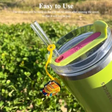 Amreich Straw Topper Set for Teachers - 6 Vibrant Caps