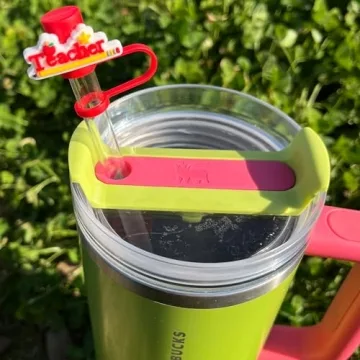 Amreich Straw Topper Set for Teachers - 6 Vibrant Caps