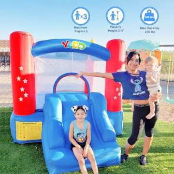 YARD Bounce House for Kids 3-8, Inflatable Bounce House with Slide, Bouncy House with Blower & Play ...