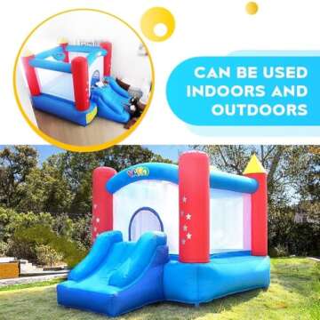 YARD Bounce House for Kids 3-8, Inflatable Bounce House with Slide, Bouncy House with Blower & Play Balls for Indoor Outdoor, 9.5x6.5x6.5FT Bouncy Castle for Toddlers Party