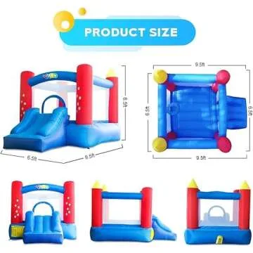 YARD Bounce House for Kids 3-8, Inflatable Bounce House with Slide, Bouncy House with Blower & Play Balls for Indoor Outdoor, 9.5x6.5x6.5FT Bouncy Castle for Toddlers Party