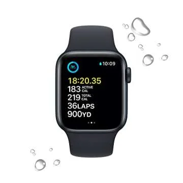 Apple Watch SE (2nd Gen) [GPS 40mm] Smart Watch w/Midnight Aluminum Case & Midnight Sport Band - S/M. Fitness & Sleep Tracker, Crash Detection, Heart Rate Monitor, Retina Display, Water Resistant