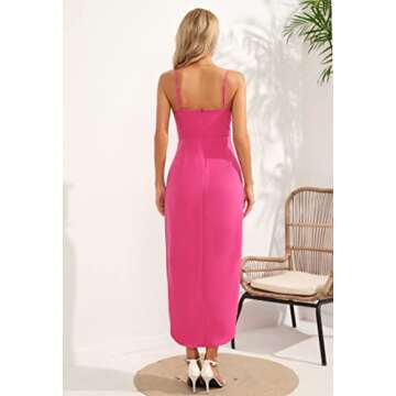CMZ2005 Women's Sexy V Neck Backless Maxi Dress Sleeveless Spaghetti Straps Cocktail Party Dresses 71729