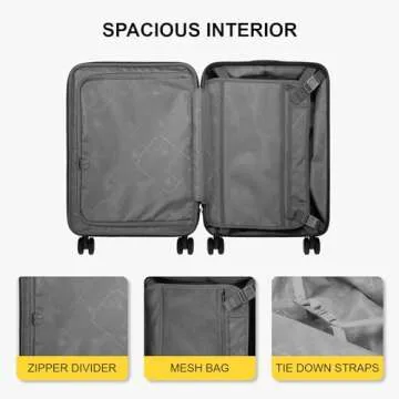 LEVEL8 Expandable Carry-on Suitcase with Laptop Compartment