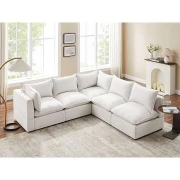 VANOMi Modular Sectional Sofa, 6 Seater Sleeper Sectional Sofa Modular Sectional Couch for Living Room, Sofa Bed-M
