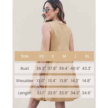 Athlisan Women's Summer Sleeveless Mini Dress with Pockets