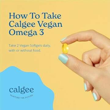 Calgee Vegan Omega 3-450mg DHA & EPA Fatty Acids - Sustainable Algae Oil - Plant-Based Fish Oil Alternative - Carrageenan-Free Softgels (60 Ct)