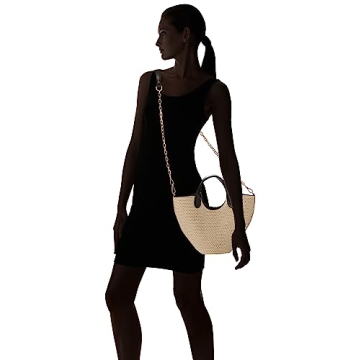 Stylish Women's Jade Straw Tote with Chain Strap