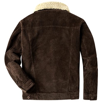 LOUECHY Men's Sherpa Lined Corduroy Trucker Winter Jacket