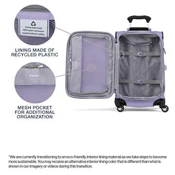 Travelpro Maxlite 5 Softside Expandable Carry on Luggage with 4 Spinner Wheels, Lightweight Suitcase, Men and Women, Violet, Carry On 21-Inch