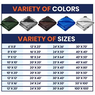 Tarpco Safety Heavy Duty Waterproof UV Resistant Tarp Cover