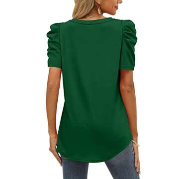 St Patrick's Day Shirts for Women Puff Sleeve Tops for Women Spring Shirts 2024 XXL