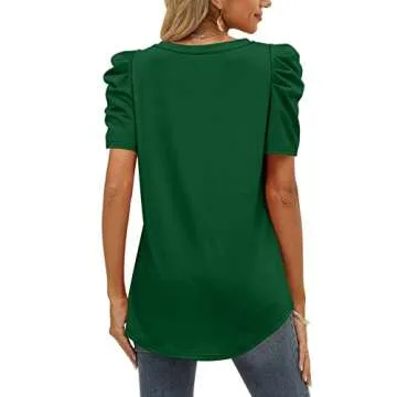 St Patrick's Day Shirts for Women Puff Sleeve Tops for Women Spring Shirts 2024 XXL