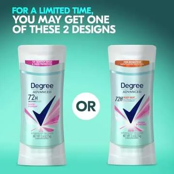 Degree Advanced Protection Antiperspirant Deodorant Sheer Powder for 72-Hour Sweat & Odor Control for Women, with Body Heat Activated Technology, 2.6 oz