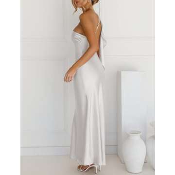 2025 Satin One Shoulder Maxi Dress - Elegant Wedding Guest Dress