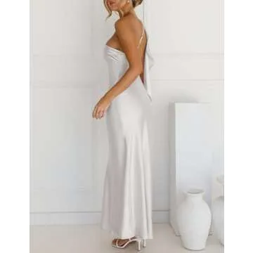 2025 Satin One Shoulder Maxi Dress - Elegant Wedding Guest Dress