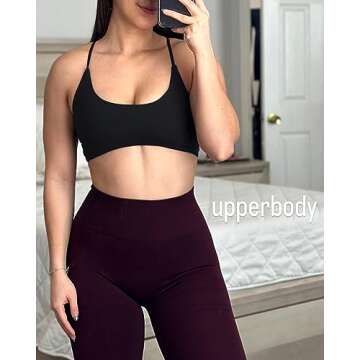 Danysu Womens Backless Sports Bra Open Back Workout Top Light Support Strappy Sport Bra Cute Gym Clo...