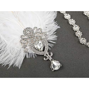 SWEETV 1920s Feather Headpiece for Vintage Glamour