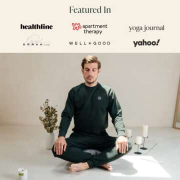 Mindful & Modern Large Meditation Cushion for Zafu Yoga - Meditation Pillow for Sitting on the Floor - Buckwheat Hull Filled Yoga Cushion with Removable, Washable 100% Cotton Cover and Carry Handle