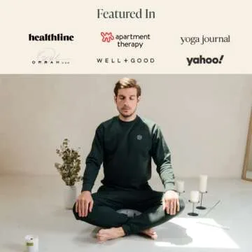 Mindful & Modern Large Meditation Cushion for Zafu Yoga - Meditation Pillow for Sitting on the Floor - Buckwheat Hull Filled Yoga Cushion with Removable, Washable 100% Cotton Cover and Carry Handle