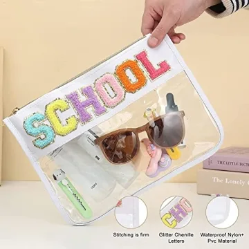 Stylish Chenille Clear Makeup Bag for Travel and More