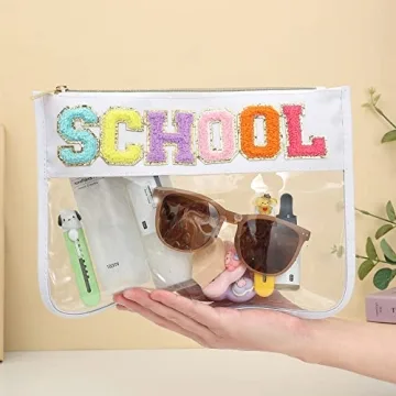 Stylish Chenille Clear Makeup Bag for Travel and More