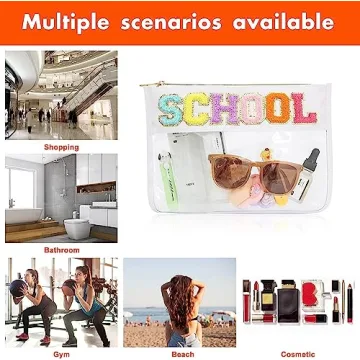 Stylish Chenille Clear Makeup Bag for Travel and More