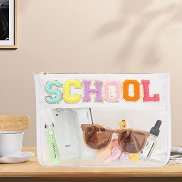 Stylish Chenille Clear Makeup Bag for Travel and More