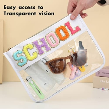 Stylish Chenille Clear Makeup Bag for Travel and More