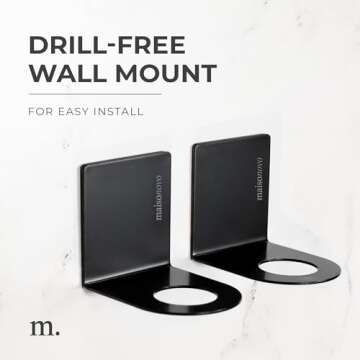 MaisoNovo Adhesive Soap Holder | Shampoo Bottle Holder Set of 2 - Black | Soap Bottle Holder | Wall ...