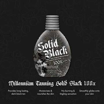 Millennium Tanning Solid Black 100X Indoor Tanning Lotion for Tanning Beds (13.5 Fluid Ounces)