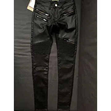 PU Leather Pants for Women Sexy Tight Stretchy Rider Leggings Black Faux Leather Pants for Women Pleather Pants Leggings with Zipper US 8