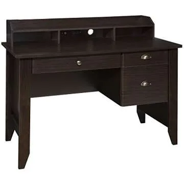 OneSpace Eleanor Executive Desk Wood Grain, Espresso