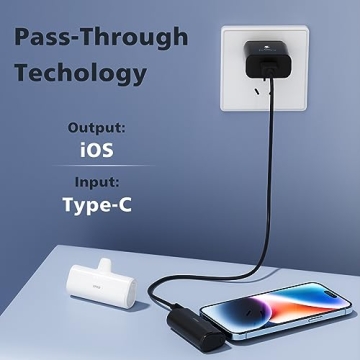 Compact UPEB Portable iPhone Charger with Built-in Cable