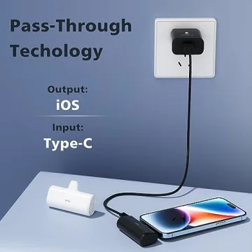Compact UPEB Portable iPhone Charger with Built-in Cable