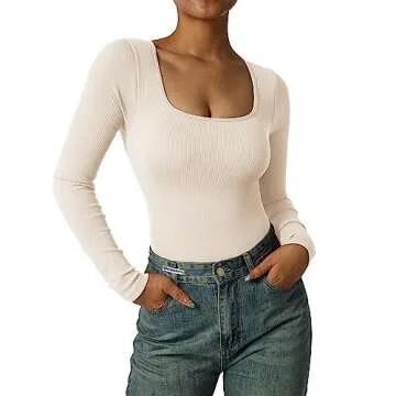 MOOSLOVER Women's Ribbed Seamless Bodysuit for Everyday Style