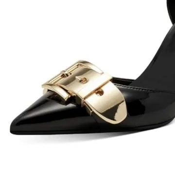 XYD Women Trendy Metal Buckle High Heel Pumps