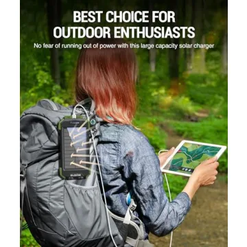 BLAVOR Solar Charger Power Bank 10,000mAh, Portable Wireless Charger, 20W Fast Charging External Battery Pack with USB C for Cell Phones, Solar Panel Charger with Dual Flashlight for Camping