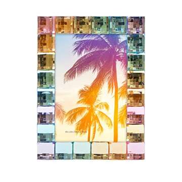 Isaac Jacobs Decorative Sparkling Jewel Picture Frame, Photo Display & Home Décor (4x6, Rainbow)