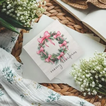 KFXHANGD Pink Christmas Wreath Bow Wooden Box Sign