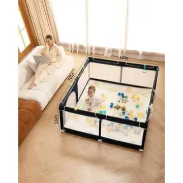 Dearlomum Extra Large Baby Playard 71x59 for Safe Play
