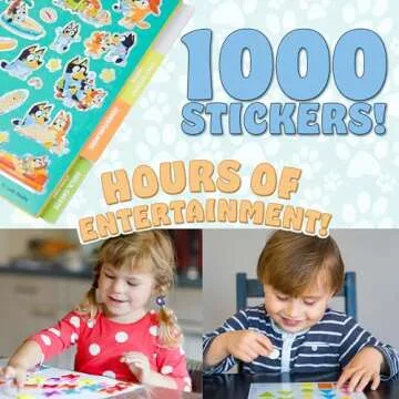 Bluey Sticker Book with 28 Sheets and 1000+ Stickers for Kids